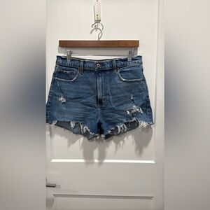 Abercrombie & Fitch Blue Distressed Jean Shorts